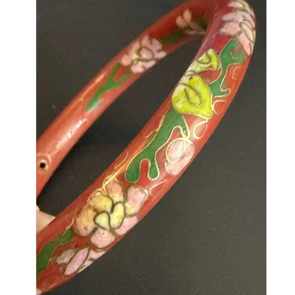 Vintage Cloisonne Bangle Bracelet Enamel